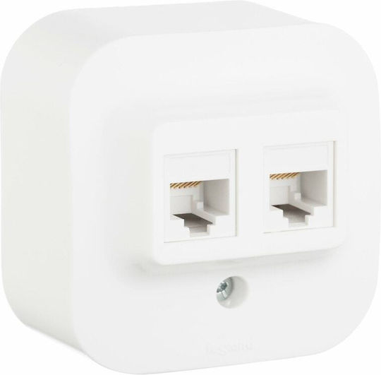 Legrand Forix Διπλή Πρίζα Δικτύου RJ45 με Πλαίσιο σε Λευκό Χρώμα 782428