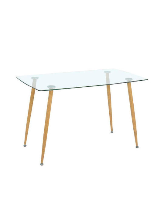 Roby Table Kitchen with Glass Surface 120x70x75cm