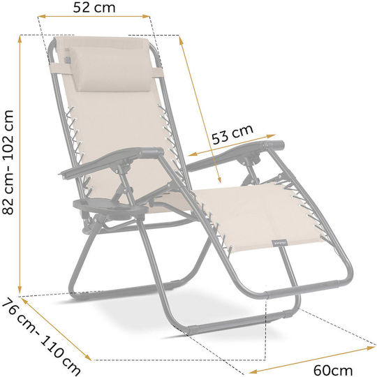 Folding Garden Lounger Cushion Sofotel Chillwell Beige
