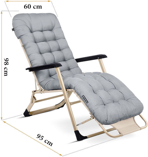 Set 2 Perne pentru Șezlong de Grădină Pliabil Sofotel Chillwell Gri Deschis