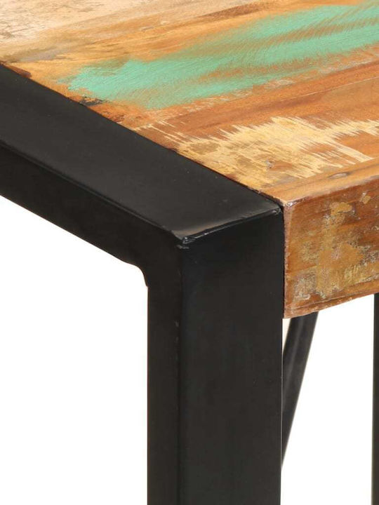 Τραπέζι Μπαρ από Μασίφ Ξύλο & Μέταλλο Καφέ 60x55x110εκ.