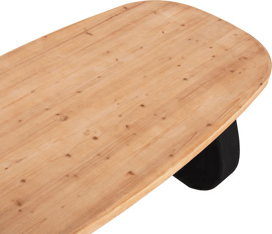 Santorini Ovaler Esszimmertisch Holz mit Betonskelett 180x91x76cm