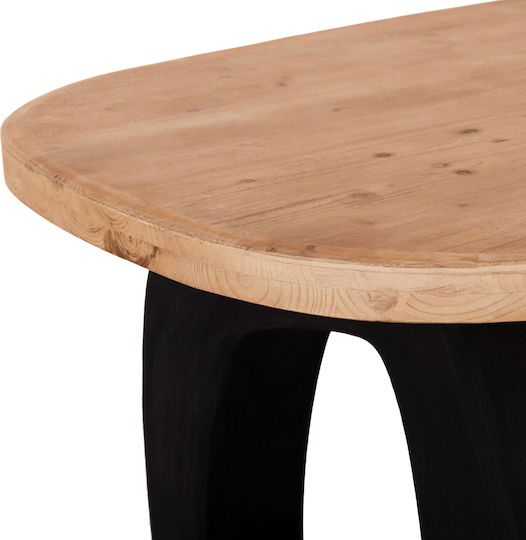 Santorini Ovaler Esszimmertisch Holz mit Betonskelett 180x91x76cm