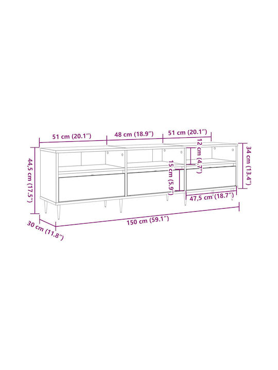 TV-Ständer Braune M150xT30xH44,5cm