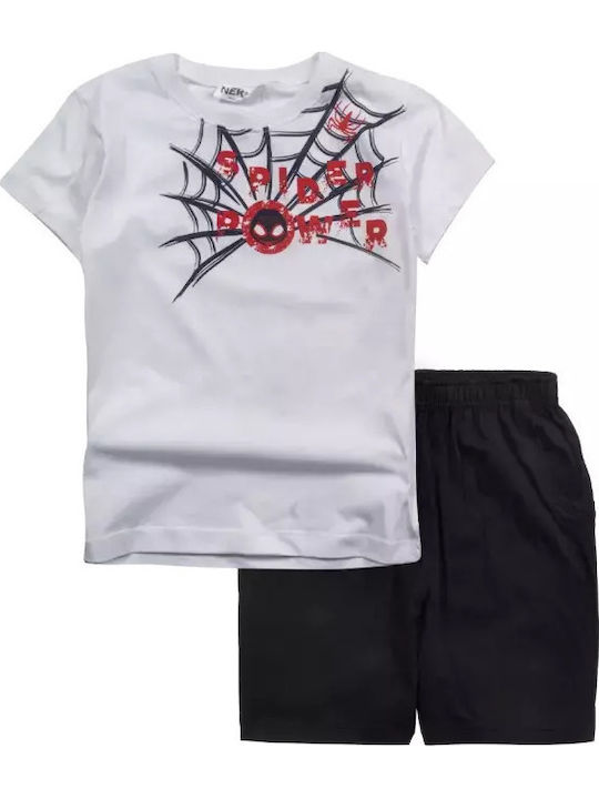 Kids' Set with Shorts Summer 2pcs White-black