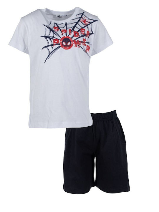 Kids' Set with Shorts Summer 2pcs White-black
