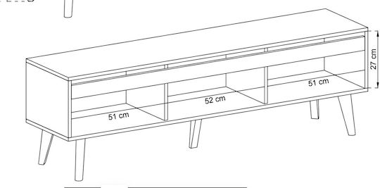 TV-Ständer Nordi Weiß / Higloss Weiß / Riviera M160xP40xH50cm