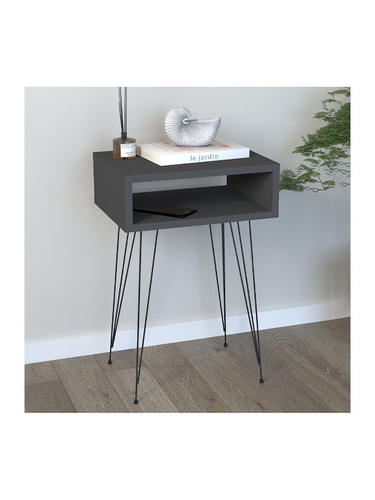 Scott Wooden Bedside Table Gray 40x30x60cm