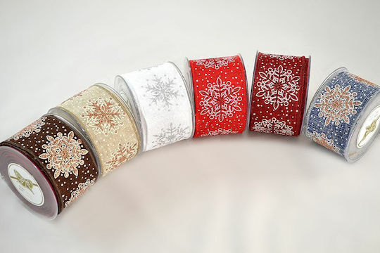 Weihnachtsband Funkelnde Schneeflocke Grau