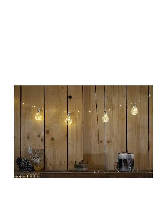 Garland 10 Bulbs Warm Transparent Cable 100 LED