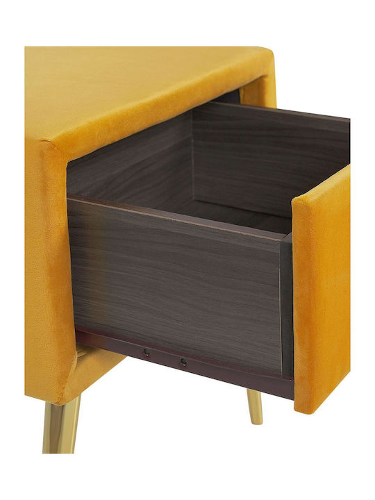Beliani Flayat Yellow Velvet Bedside Table