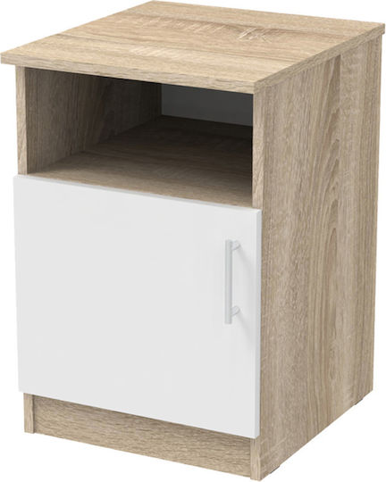 Bedside Table Galdi Wooden Beige 40x45x60cm