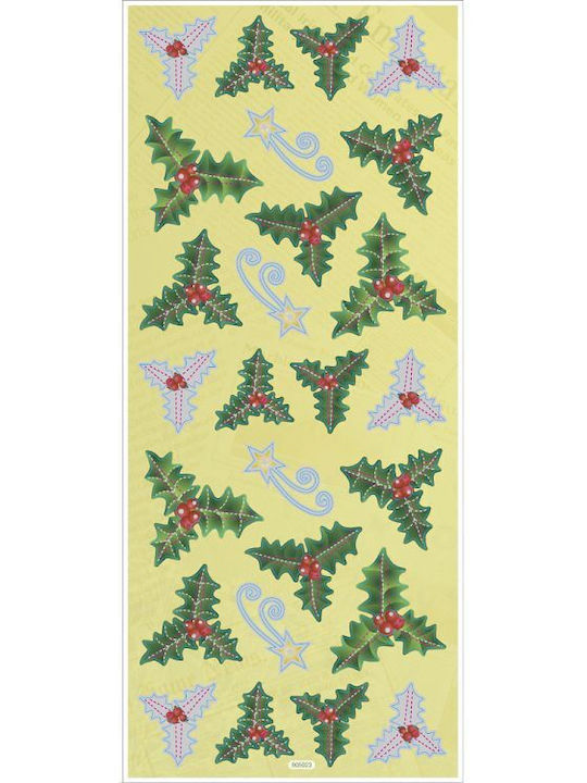 Set of 3D Effect Stickers 6 Sheets 10x23cm Christmas 1