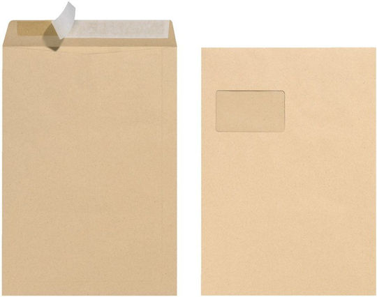 Herlitz Set of Envelopes Correspondence with Window 10pcs in Brown Color