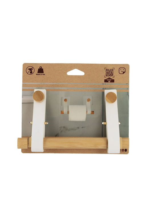 Eurocasa Wandmontiert Papierhalter Bamboo Weiß