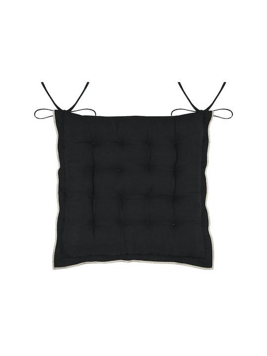 Μαξιλάρι Καρέκλας Κήπου Black Black Cud092006gal 38x38εκ.