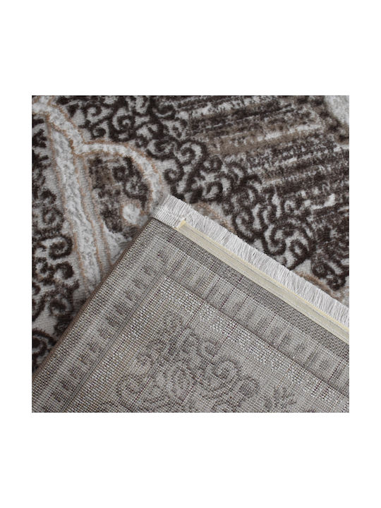 Saray Home Halic Teppich Rechteckig Synthetisch,Polyester/Cotton/Leather mit Fransen Brown