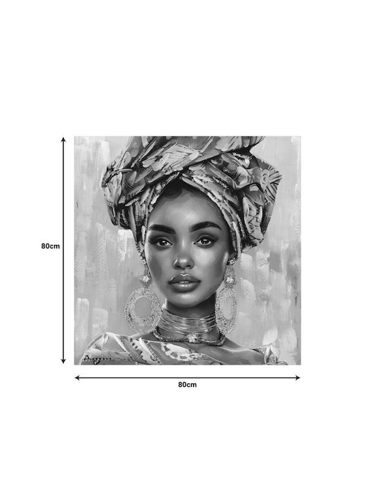 Inart Turban 6-Piece Painting on Canvas 80x80cm