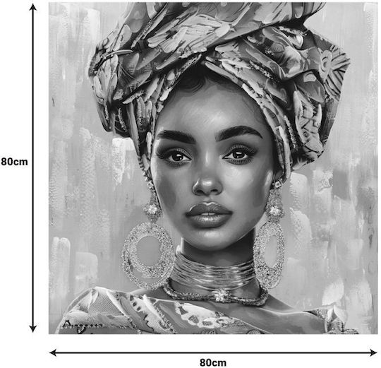 Inart Turban Εξάπτυχος Πίνακας σε Καμβά 80x80cm