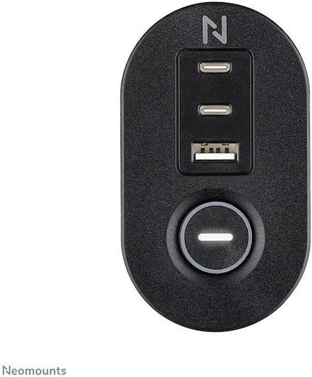 Neomounts Steckdosenleiste 3 Positionen mit 1 USB-A und USB-C