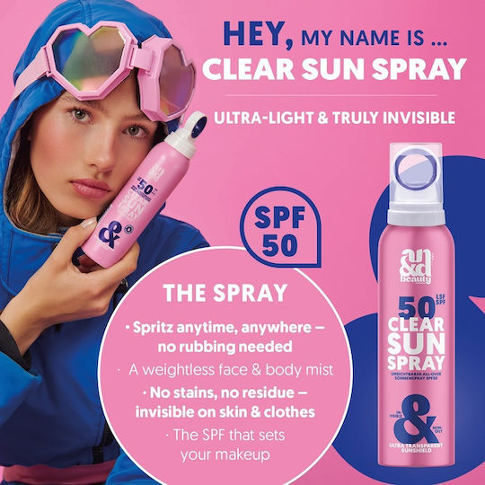 AndBeauty Clear Sun Αδιάβροχο Αντηλιακό Προσώπου και Σώματος SPF50 σε Spray 100ml