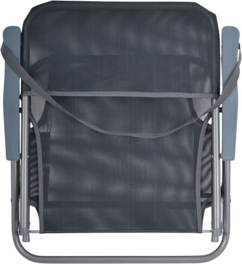 Ankor Καρεκλάκι Παραλίας με Ψηλή Πλάτη Γκρι 53x58x70εκ.