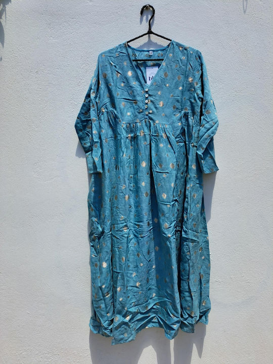Summer Midi Evening Dress Light Blue