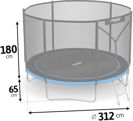 NEO Sport Trampolin Draußen Durchmesser 312cm mit Netz & Leiter