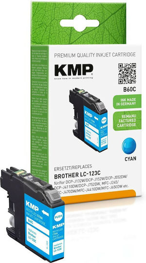 KMP Compatible Inkjet Printer Ink Brother LC-123C 70ml Cyan 1pcs
