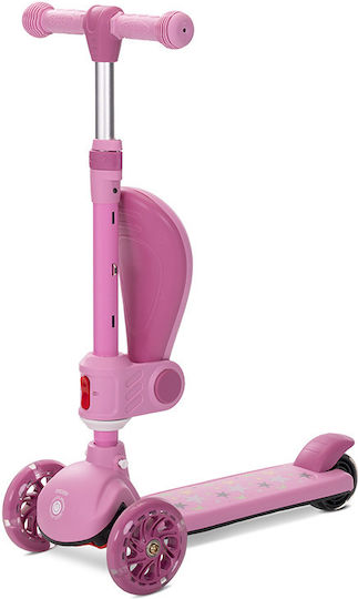 Lorelli Kids Scooter Foldable Speedster 3-Wheel with Seat for 12 Months Pink