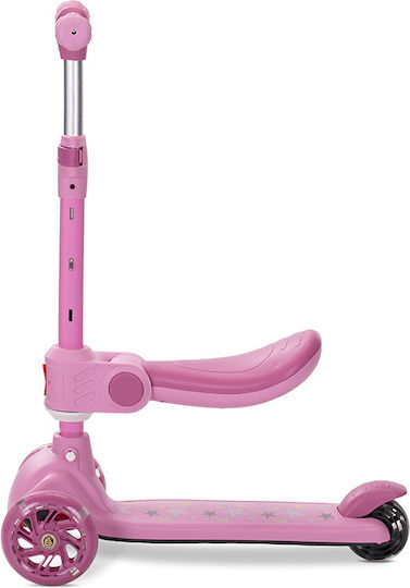 Lorelli Kids Scooter Foldable Speedster 3-Wheel with Seat for 12 Months Pink