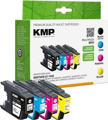KMP Compatible Inkjet Printer Ink Package Brother LC-1240 450 Pages Multiple (Color) 4pcs