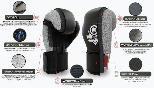 DBX Bushido Bushido Boxhandschuhe aus Kunstleder Schwarz