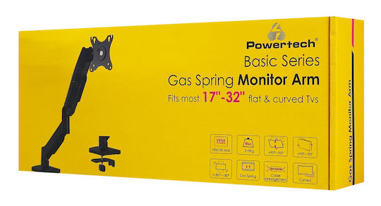 Powertech Βάση Γραφείου Οθόνης έως 32" με Βραχίονα (PT-1424)
