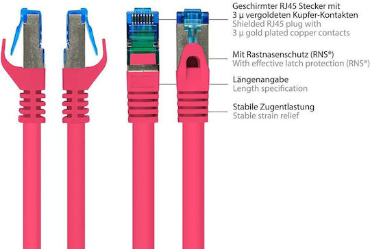Alcasa S/FTP Cat.6a (Gigabit) Cablu De Rețea Ethernet 0,5m Violet