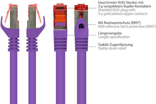 Alcasa S/FTP Kat.6 Gigabit Netzwerkkabel Ethernet 2m Grünes