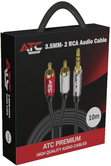 ATC Audio Cable 3.5mm Male - RCA Male Black 10m PRD-000026307