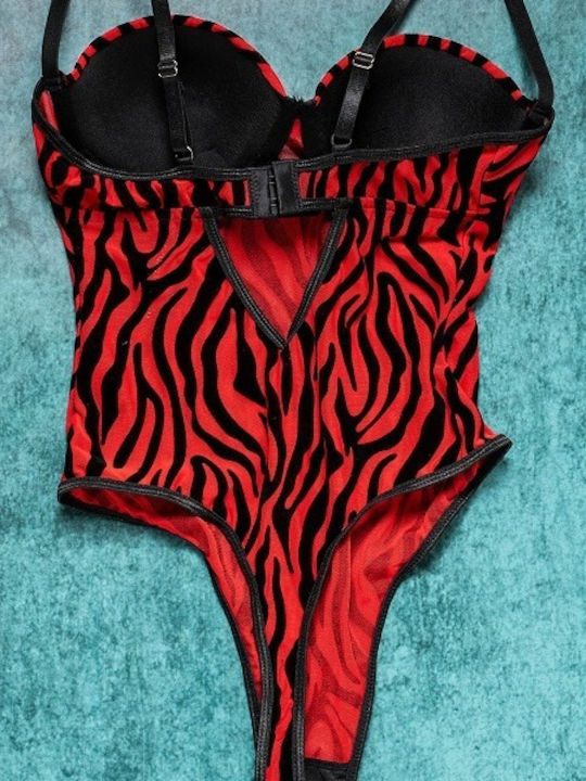 Ophelias Traum Lingerie Zebra Teddy Rot 104531rot