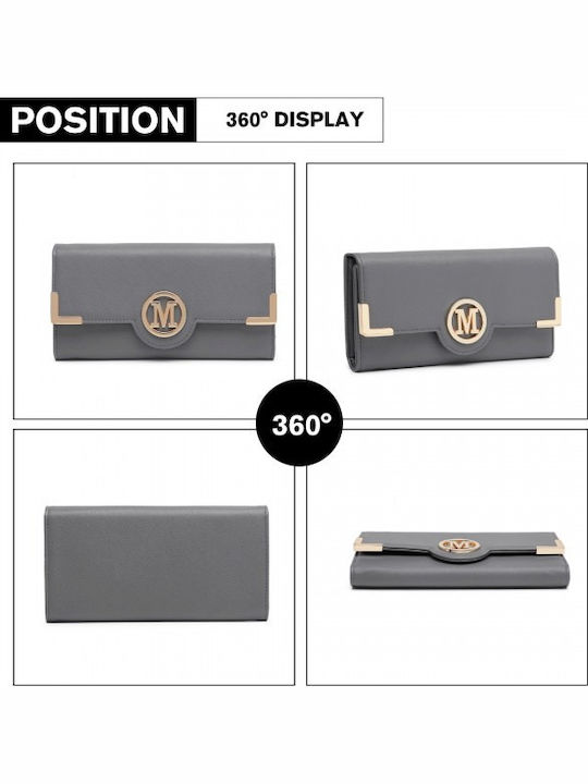 Leather Women's Wallet Classic Gray