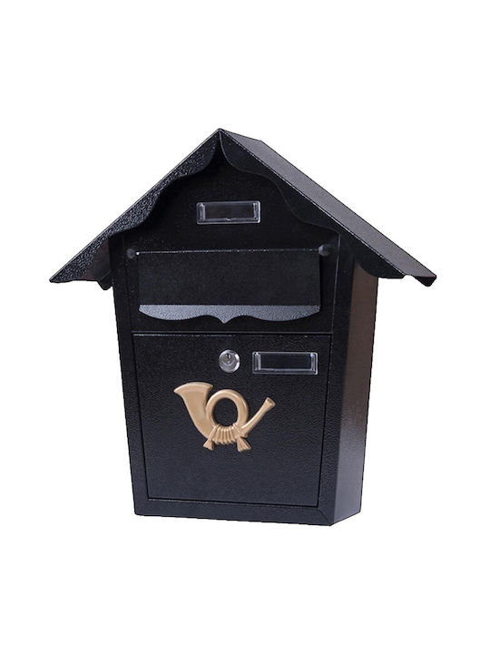 Cutie Poștală pentru Exterior Metalic în Culoarea Negru 38x38x10cm