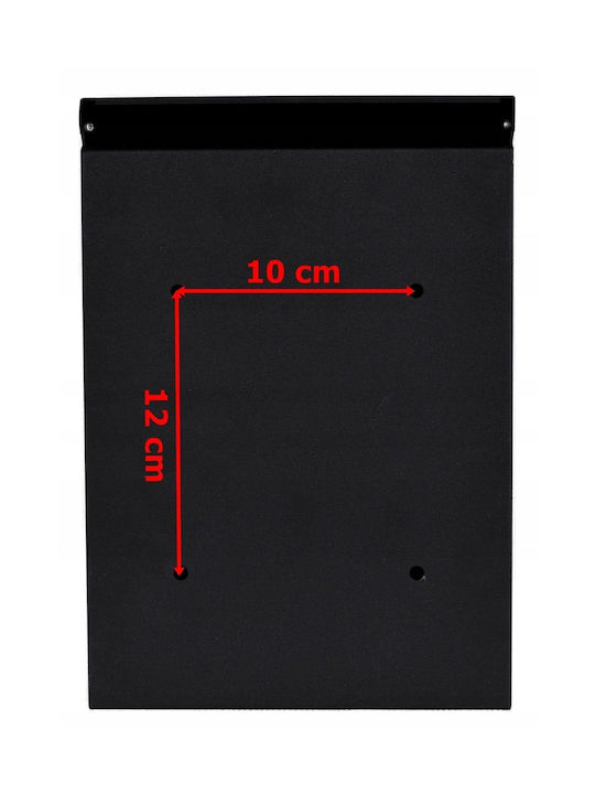 Outdoor Mailbox Inox in Black Color 26x6x19cm