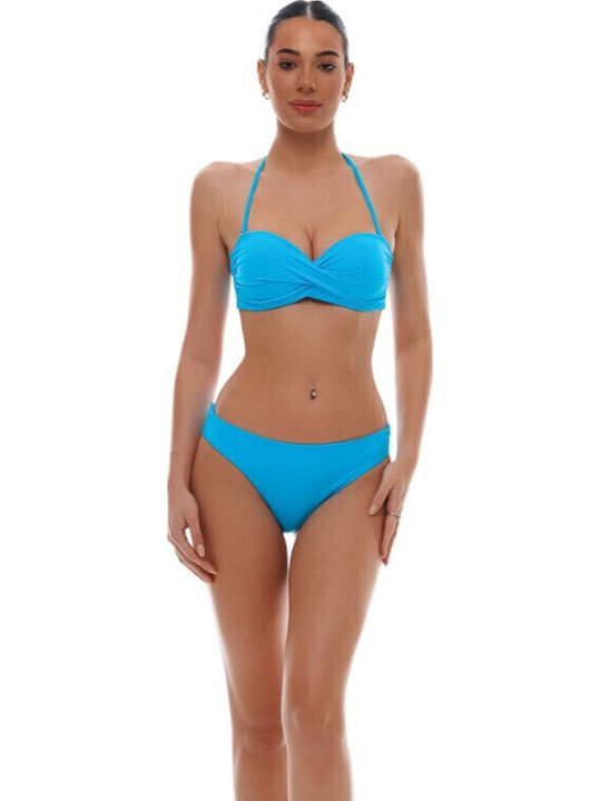 Strapless Bikini Top D Cup Σιελ Τυρκουαζ