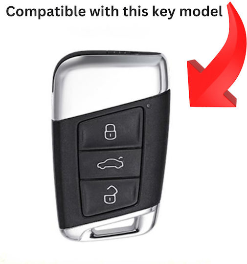 Husă de protecție premium pentru cheie Volkswagen Keyless compatibilă cu Octavia, Seat, Golf 7, Touran, Tiguan, Arteon, Polo, Fabia, Octavia, Karoq, Kodiaq, Superb, Ibiza, Leon, negru auriu Luvlu