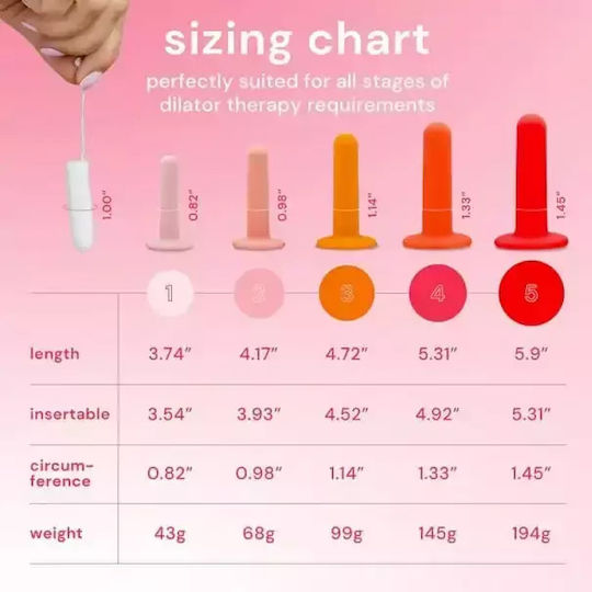 Silicone Vaginal Dilators Set of 5 Pieces Bodyotics