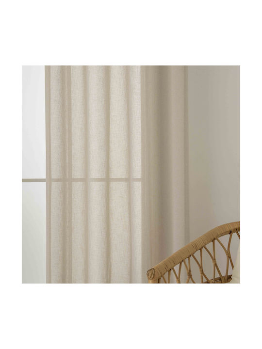 Beauty Home Κουρτίνα με Τρουκς Fit Art 8447 Μπεζ 140x270εκ.