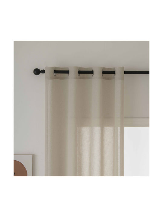 Beauty Home Κουρτίνα με Τρουκς Fit Art 8447 Μπεζ 140x270εκ.