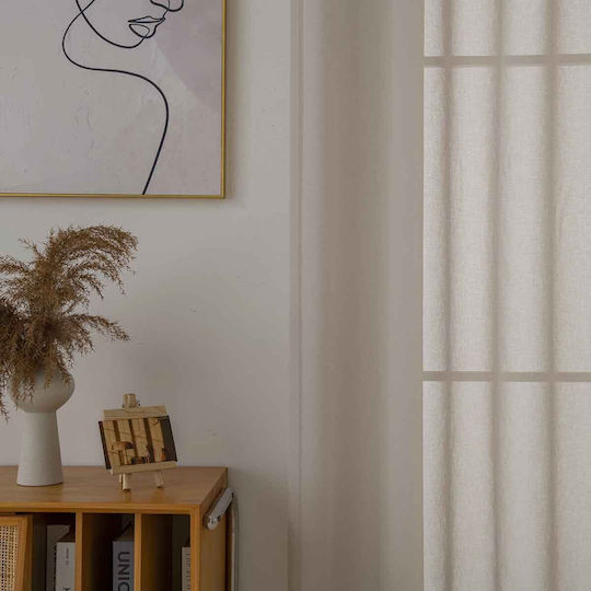 Beauty Home Κουρτίνα με Τρουκς Sharp Art 8448 Μπεζ 140x270εκ.