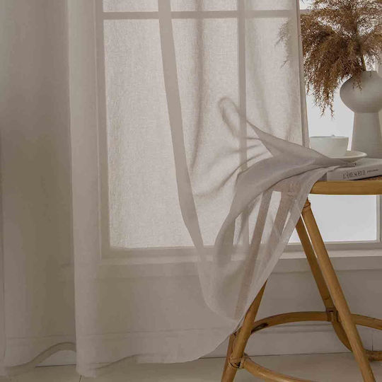 Beauty Home Κουρτίνα με Τρουκς Sharp Art 8448 Μπεζ 140x270εκ.