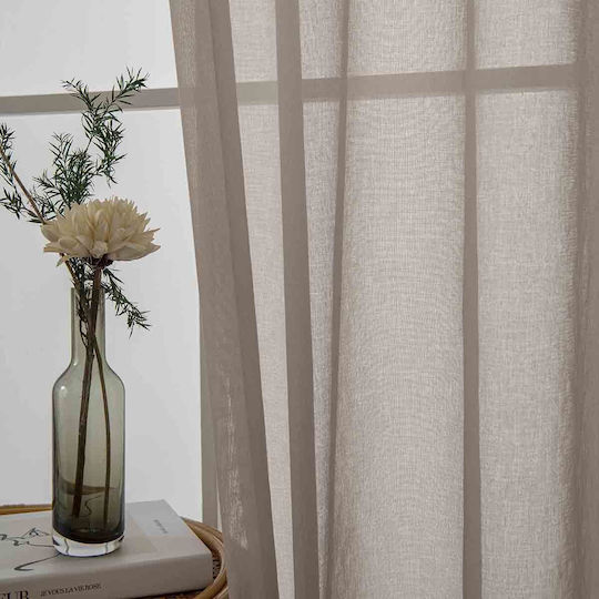 Beauty Home Κουρτίνα με Τρουκς Sharp Art 8448 Μπεζ 140x270εκ.