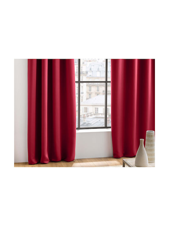 Douceur d'Intérieur Curtain Blackout Window with Grommet Red 135x280cm